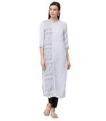 Grey printed polyester kurti