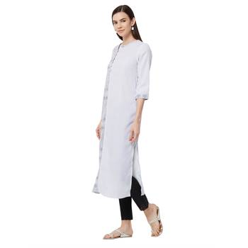 Grey printed polyester kurti 2