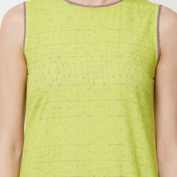 Green printed polyester kurti 5