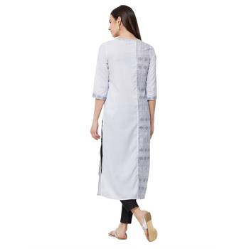 Grey printed polyester kurti 3