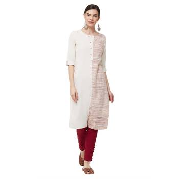 Grey embroidered viscose kurti 1
