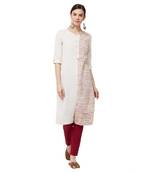 Grey embroidered viscose kurti