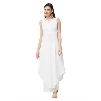 White embroidered viscose kurti 1