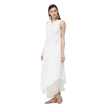 White embroidered viscose kurti 2