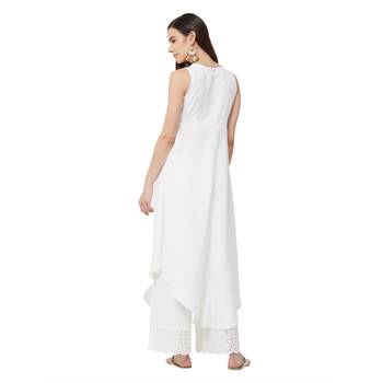 White embroidered viscose kurti 3