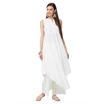 White embroidered viscose kurti 5