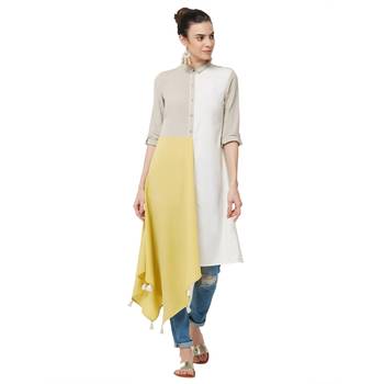 Grey plain viscose kurti 1