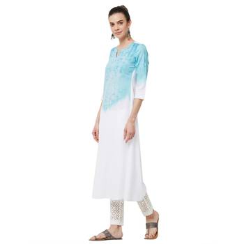 Blue printed polyester kurti 2