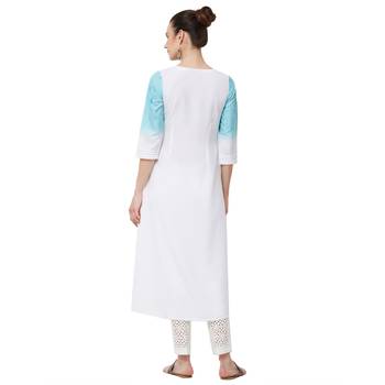 Blue printed polyester kurti 3