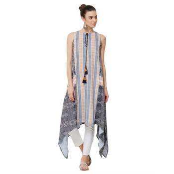 Black printed polyester kurti 1