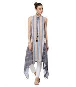 Black printed polyester kurti