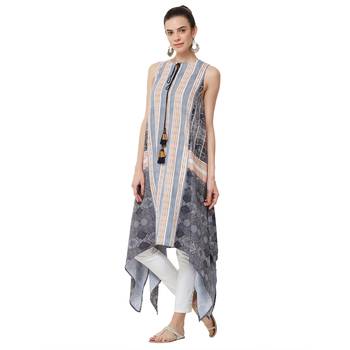 Black printed polyester kurti 2