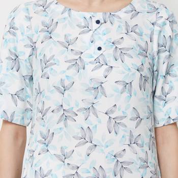 Blue printed polyester kurti 5