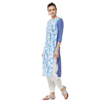 Blue printed cotton kurti 2