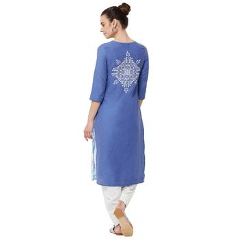 Blue printed cotton kurti 3