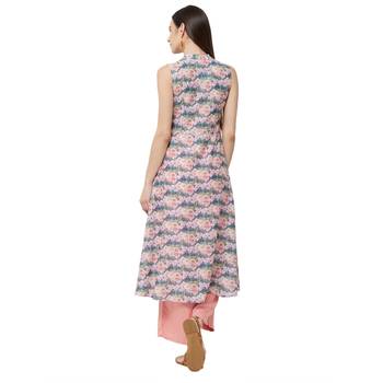 Purple printed polyester kurti 3