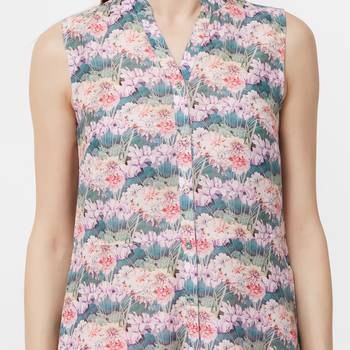 Purple printed polyester kurti 5