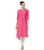 Pink plain cotton kurti