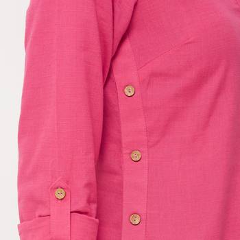 Pink plain cotton kurti 5