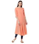 Coral plain cotton long tops