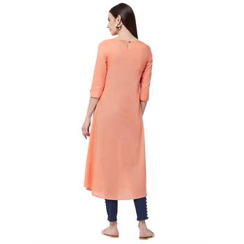 Coral plain cotton long tops 3