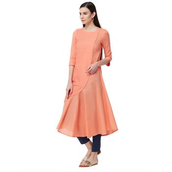 Coral plain cotton long tops 4