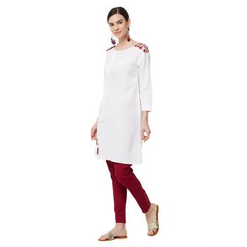White printed viscose long tops 2