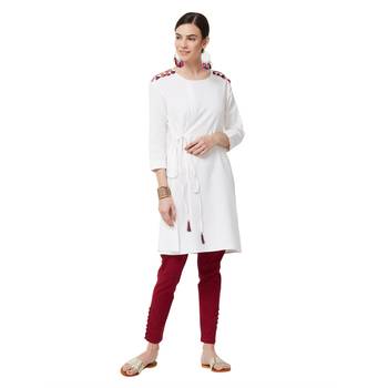 White printed viscose long tops 4