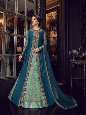 Blue Embroidered Silk Salwar 1
