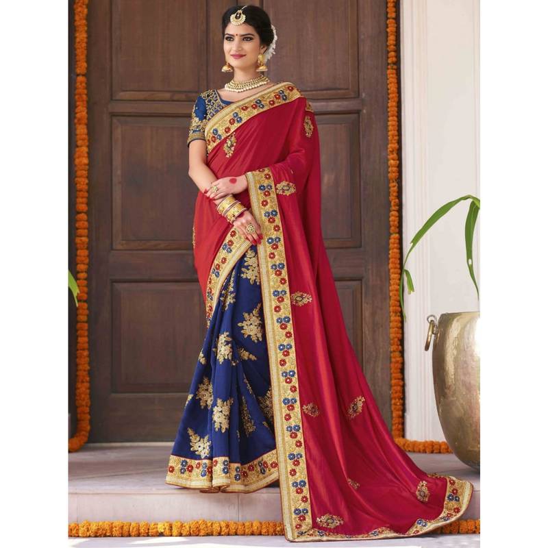 Women's Chiffon Cream Embellished Designer Saree With Blouse Piece