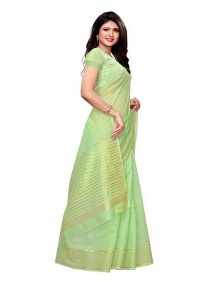Green Woven Poly Silk Saree With Blouse 3