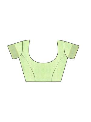 Green Woven Poly Silk Saree With Blouse 5