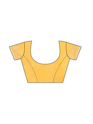 Yellow Woven Poly Silk Saree With Blouse 5