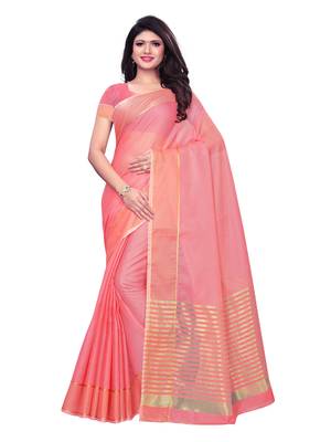 Red Woven Poly Silk Saree With Blouse 1