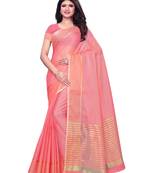 Red Woven Poly Silk Saree With Blouse