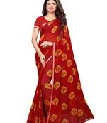 Maroon Printed Chiffon Saree With Blouse