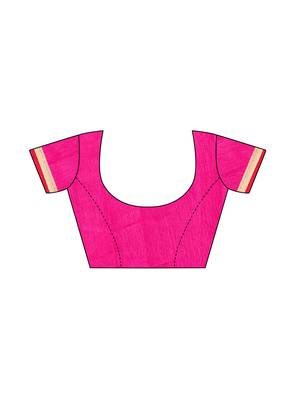 Pink Printed Chiffon Saree With Blouse 5