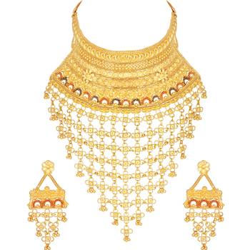 Gold diamond necklace-sets 3
