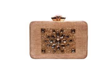 Net Silk Made Black Color Clutch With Stone Embellishemnt Work 1