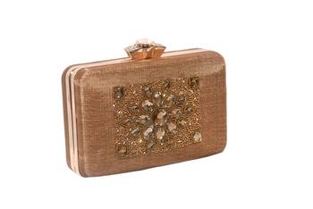 Net Silk Made Black Color Clutch With Stone Embellishemnt Work 3