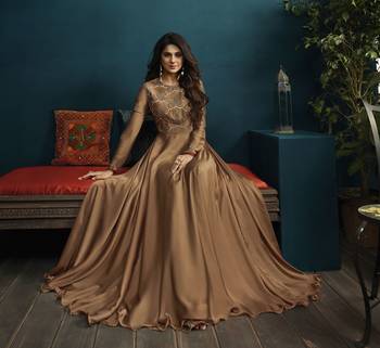 Beige Embroidered Georgette Salwar 3