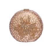 Banarasi Silk & Net Made Gold Color Clutch With Embroidery & Zari , Net Work