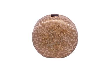 Banarasi Silk & Net Made Gold Color Clutch With Embroidery & Zari , Net Work 2