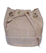 Jute Made Beige Color Clutch With Hand Zari, Embroidery & Stone Embellishemnt Work