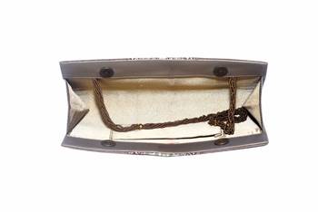 Jute & Banarasi Silk Made Beige Color Clutch With Banarsi Silk Design Fabric 4