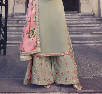 Light-green embroidered art silk salwar 2