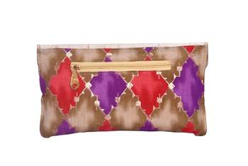 Silk Made Multi Color Clutch With Printed Work 2