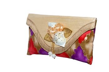 Silk Made Multi Color Clutch With Printed Work 4