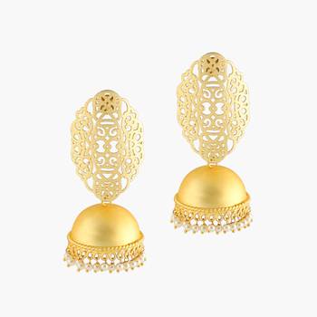Gold Platting Filigree And Pearl Jhumkay 1