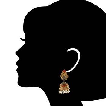 Meenakari Peacock Earrings With Pearl Danglings 2